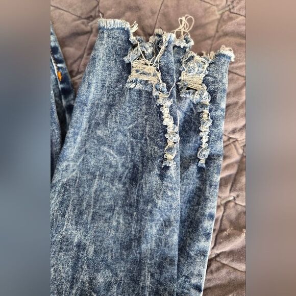 VIP Distressed Skinny Blue Jeans - Picture 10 of 11